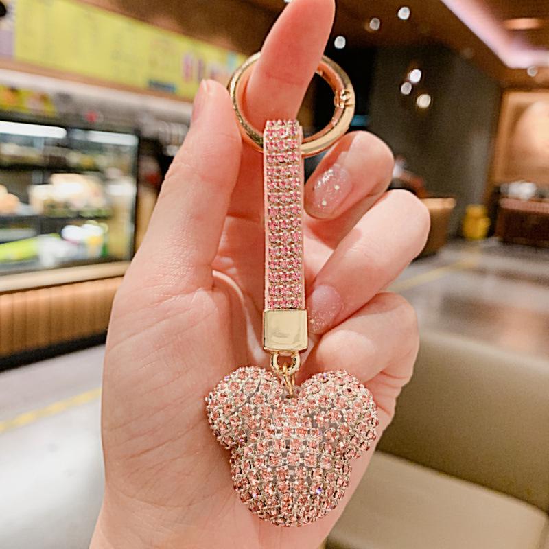 Korean Crystal Mickey Keychain Car Charm Pendant
