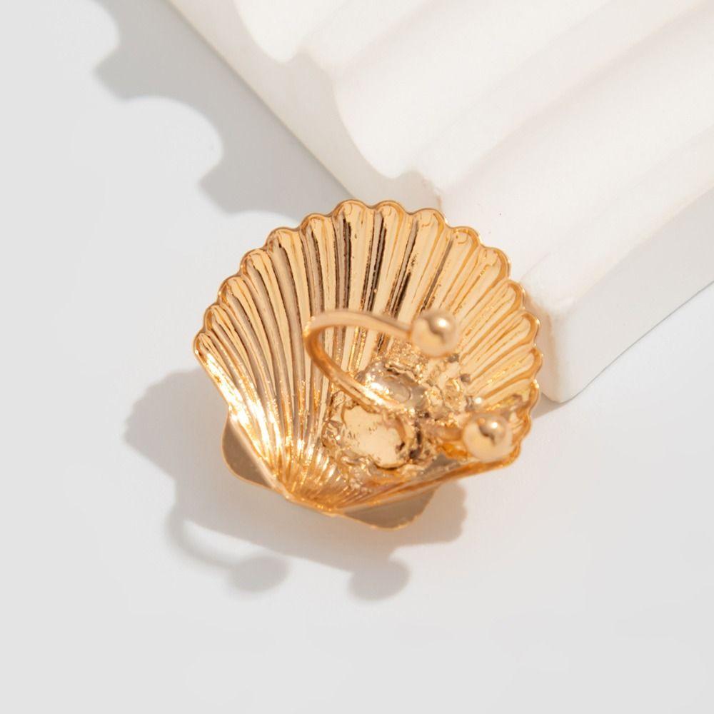 Silver C Shape Ear Cuff Golded Starfish Shell Ring Clip Punk Stud Earrings Cartilage Ear Cuffs