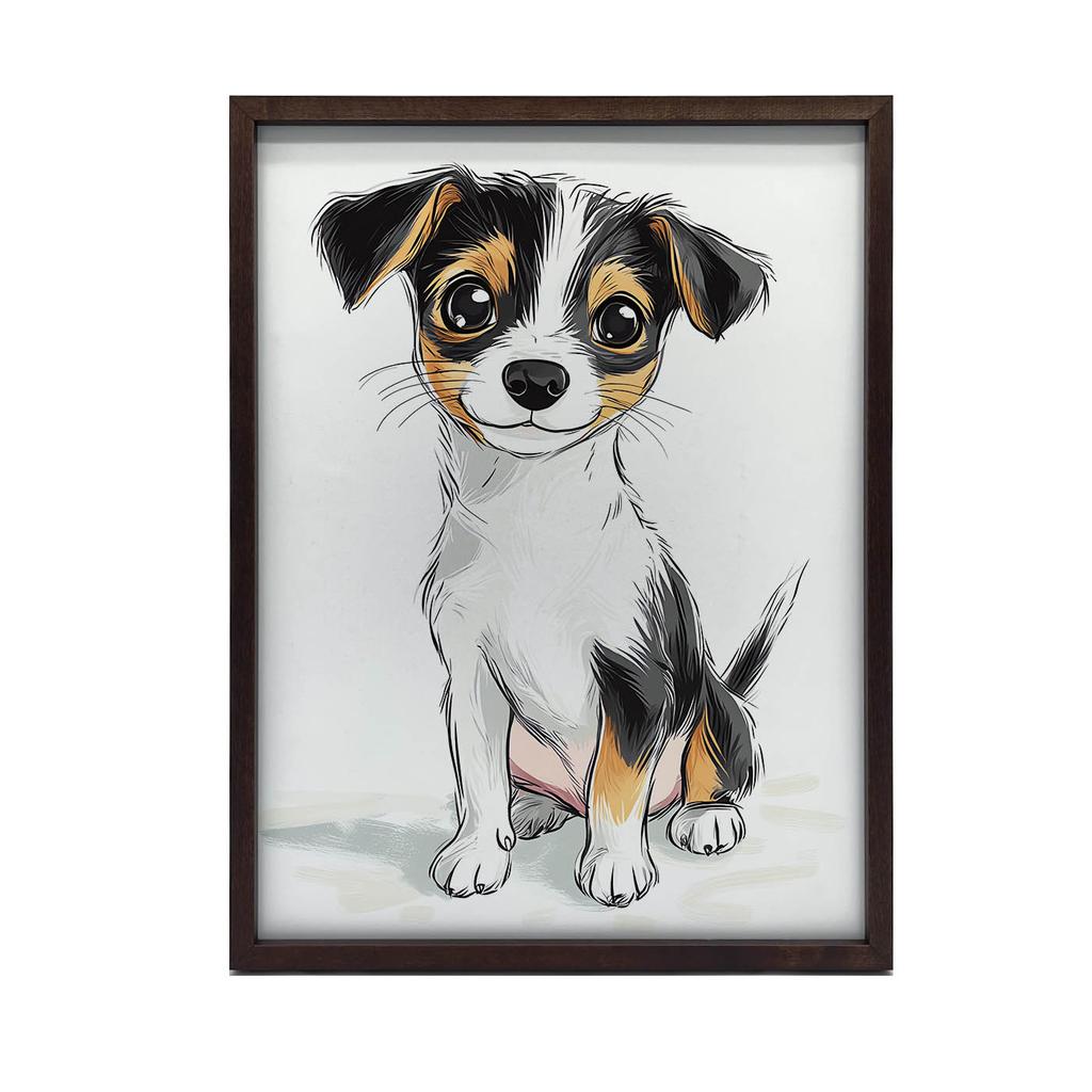 Cute Jack Russell Terrier - Poster for Children Cute Jack Russell Terrier - Poster for Children, 30X40 Cm, Unframed, Premium Canvas On Stretcher