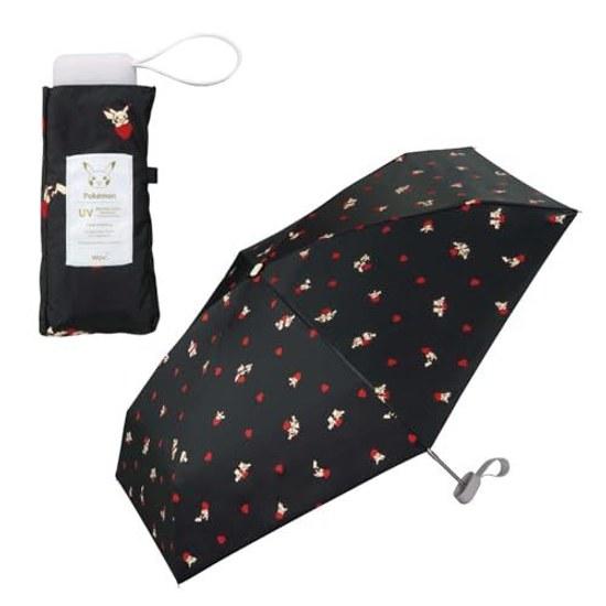 Wpc. Sun Umbrella Pokémon Light Blocking Together Happy Mini Black (Pikachu) Rate 100 UV Cut UPF 50+ Heat Insulation Rain Use Folding Lightweight
