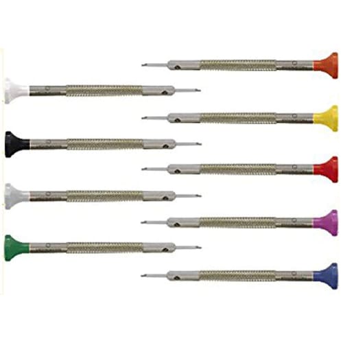 BERGEON Watch Repair Tool Set of 9 Screwdrivers with Rotating Table (BE30081S09) - Officially Imported