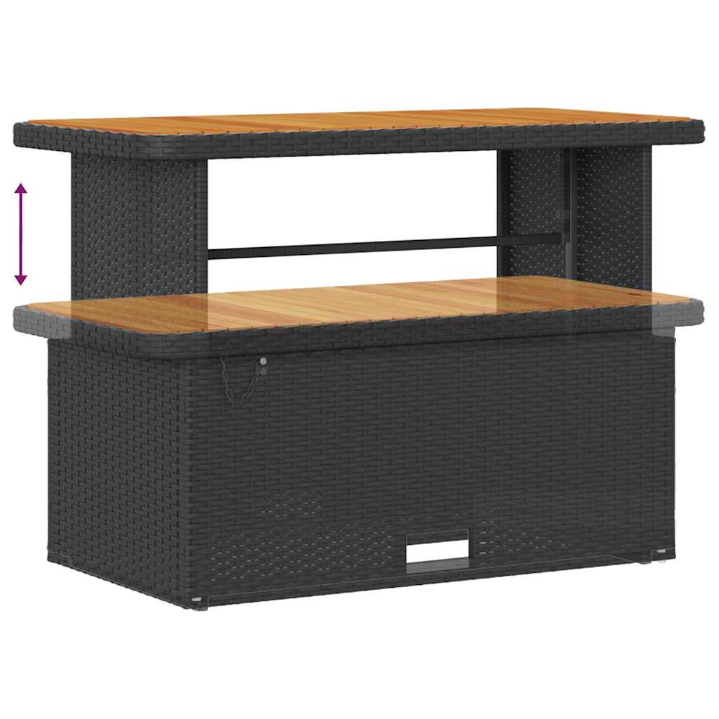 Garden Dining Set Black Poly Rattan