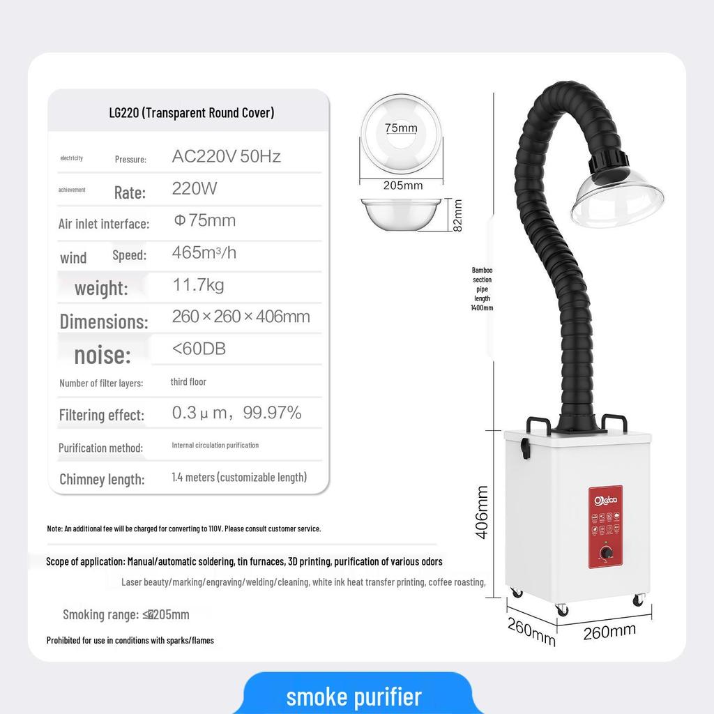 Laser Fume Purifier & Smoke Extractor for Soldering, 3D Printing, Engraving, and Cutting