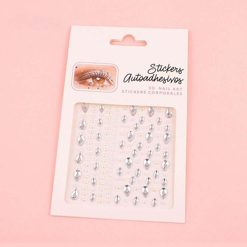 Diamond Eyebrow Tattoo Sticker Glitter Eyeliner Eyebrow Makeup Face Eyes Temporary Tattoo Rock Rhinestone 3D Eyeliner Stickers