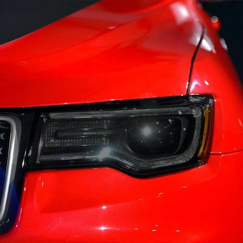 2 Pcs Car Headlight Protective Film Headlamp Transparent Black TPU Sticker For Jeep Grand Cherokee WK2 2014- Accessories