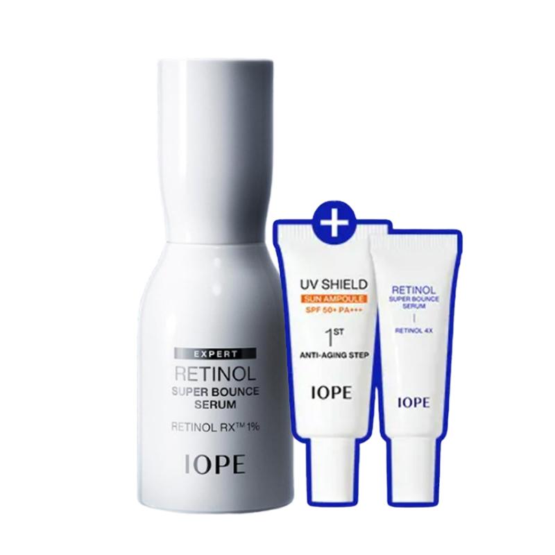IOPE Retinol Super Bounce Serum Firming Anti-Wrinkle Care 30ml + Serum 20ml + Sun Ampoule 20ml Set