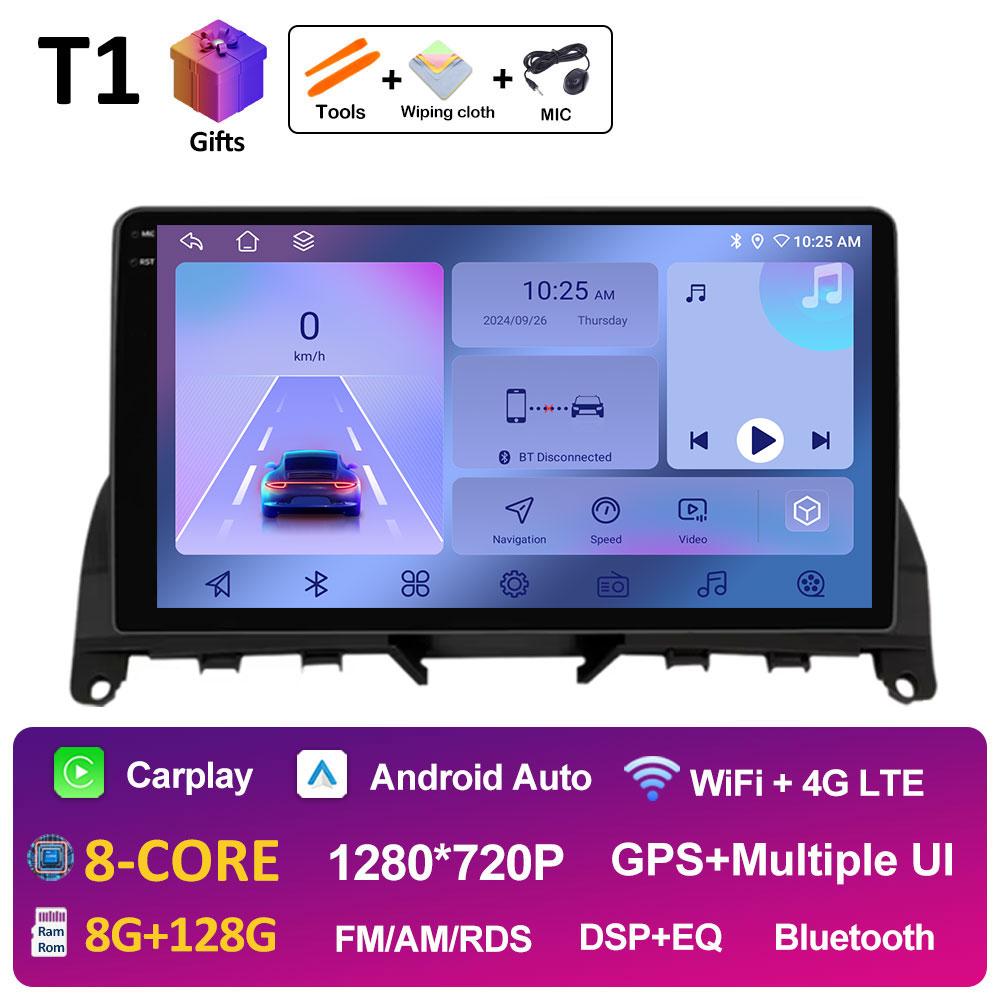Pentru Mercedes Benz C Class3 W204 S204 2006 2007 2008 2009 2010 2011 Sistem Inteligent Android 14 Bluetooth Ventilator de Răcire GPS Navi