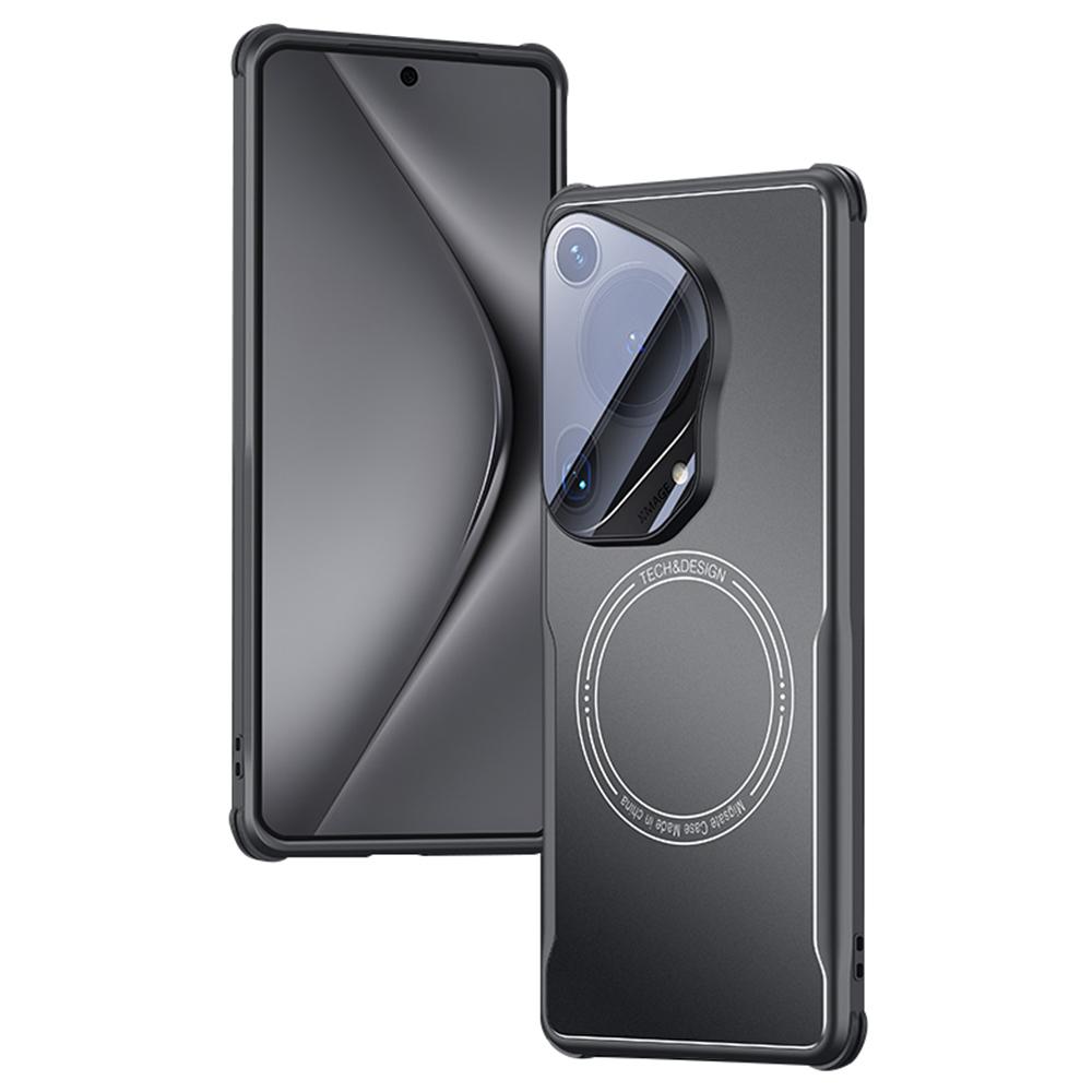 

For Huawei Pura 70 Ultra Case TPU Frame Metal Back Panel Phone Cover Built In Glass Lens Film Black