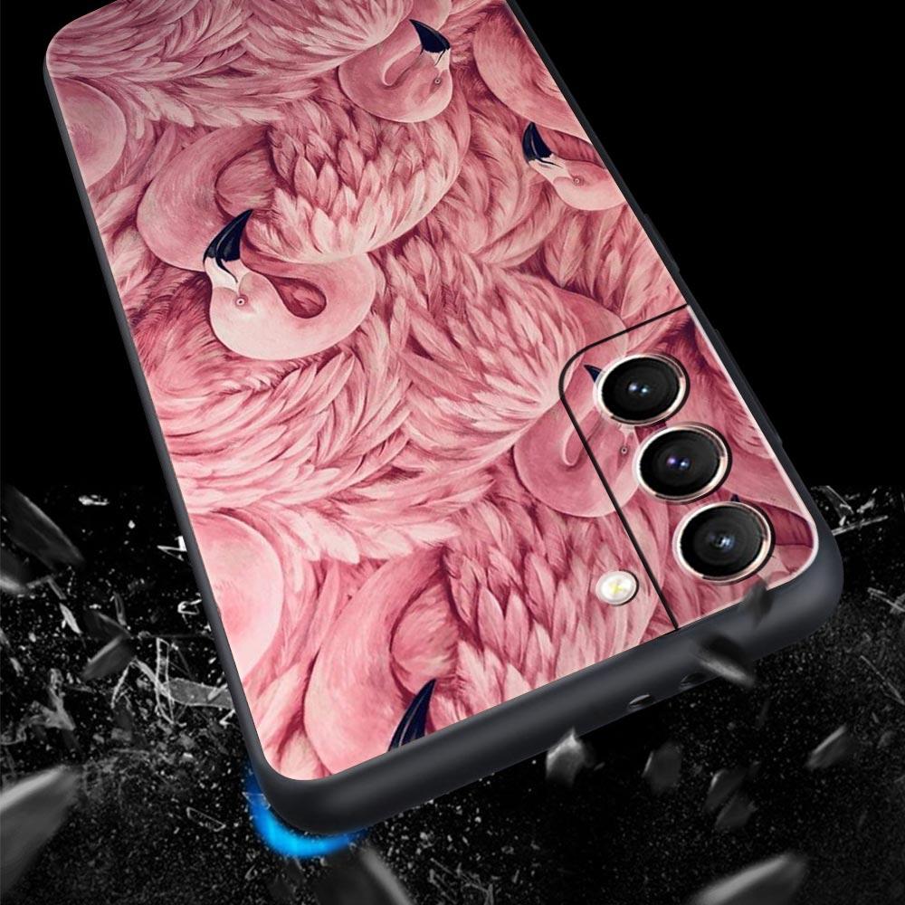 Pink Red Flamingo Phone Case For Samsung Galaxy S23 Ultra S22 S21 S20 FE 5G S10 S10E S9 S8 Plus Note 20 Silicone Cover Bumper