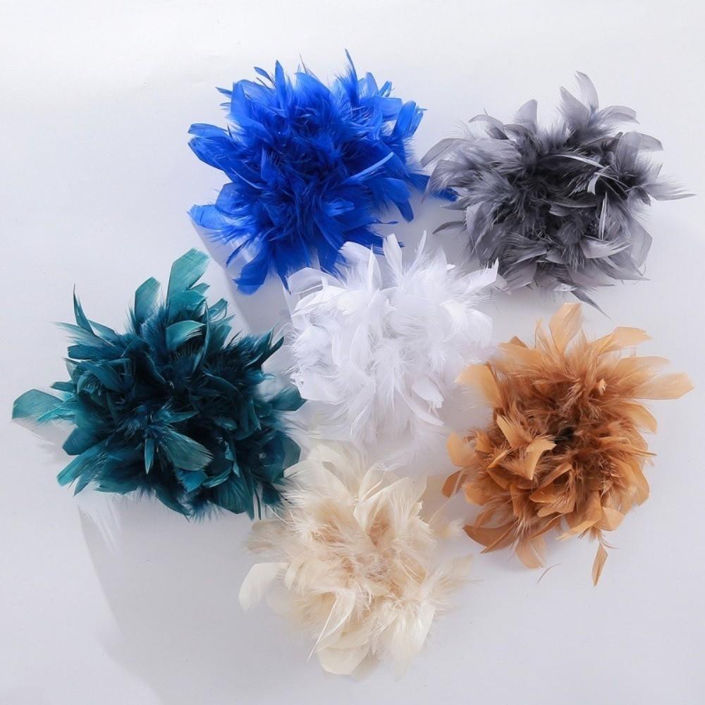 Faux Feather Fabric Corsage Large Lapel Pin Chic 16cm Flower Brooch Mother's Day