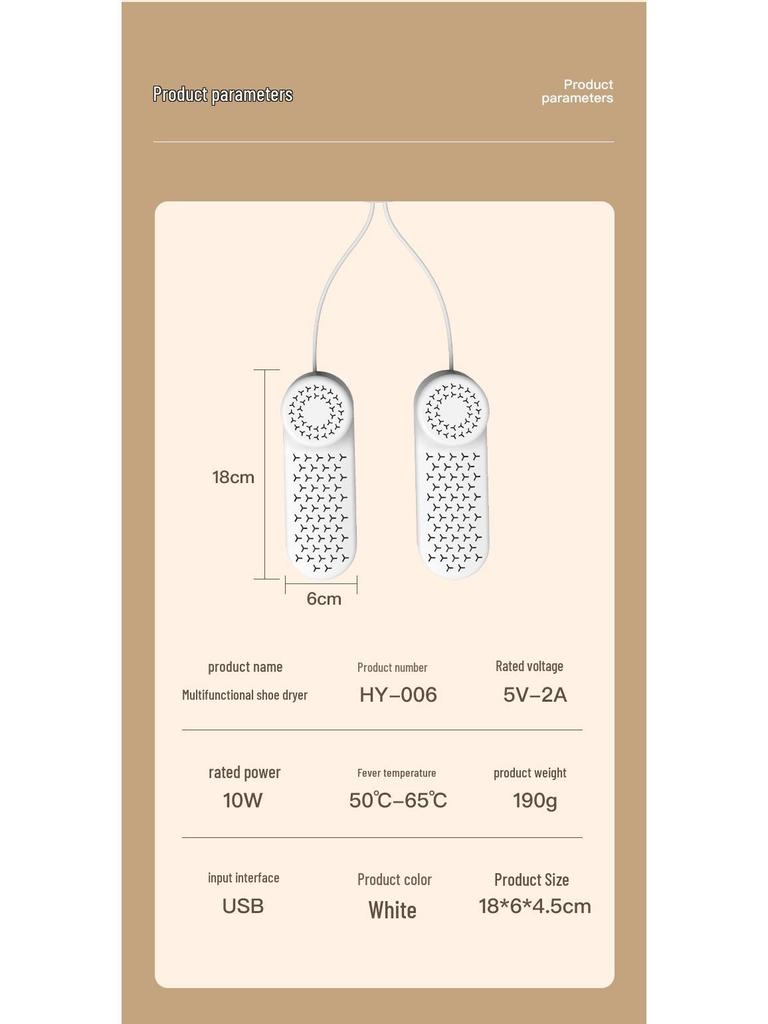 Shoe and Sock Dryer with Deodorizing and Sterilizing Features for Quick-Drying