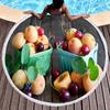 Summer Tropical Fruit Round Beach Towel Delicious Hawaii Fruits Sandproof Beach Blanket Soft Quick Dry Towel Portable Picnic Mat