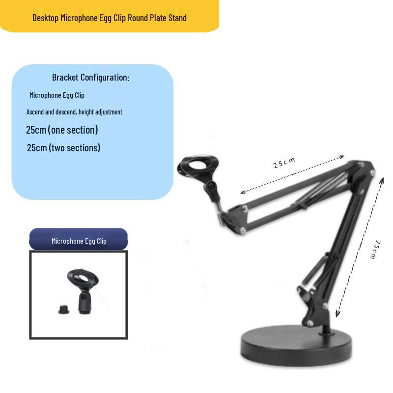 Desktop Streaming Microphone Stand with Fill Light, Boom Arm, and Phone Holder