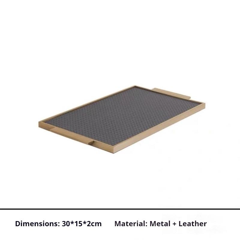 

Metal Tray Rectangular Leather Trays Modern Minimalist Household Storage Tray Living Room Furniture Decoration Accessories