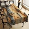 1PC Retro Elegant Woodgrain Pattern Polyester Tablecloth - For Restaurants, Offices, and Deskszyc