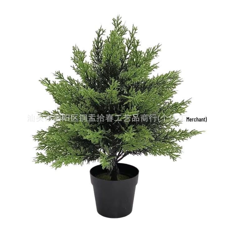 Realistic Artificial Cypress Tree Bonsai for Home Decor and Landscaping