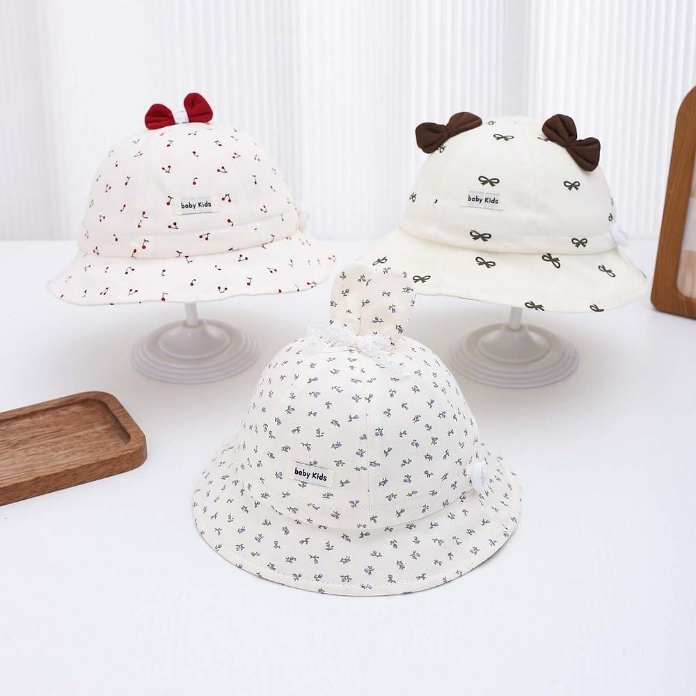 Breathable Children Fisherman Hat Cartoon Ear Windproof Rope Kids Sunshade Bucket Cap Printed Comfortable Folding Baby Sun Hat