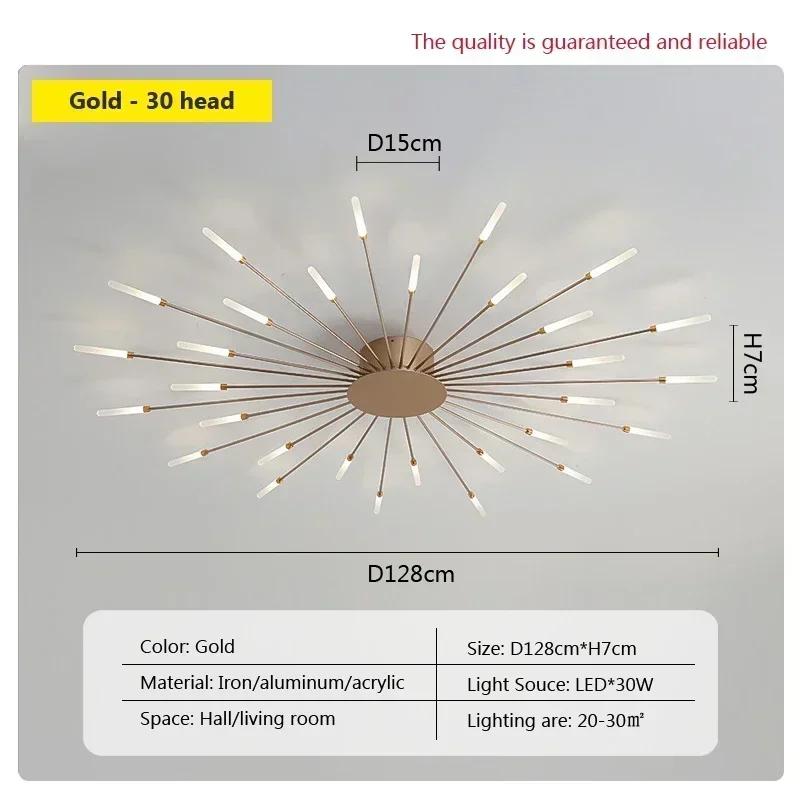 Modern LED Ceiling Lamps Acrylic Sunflower Ceiling Lights Brushed Antique Gold Creative Chandelier Living Dining Room Lighting
