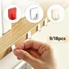 9/18Pcs Mini Self-Adhesive Hook No Drilling Strong Adhesion Storage Hooks Multi-Purpose Hooks For Desk, Kitchen, Bathroom