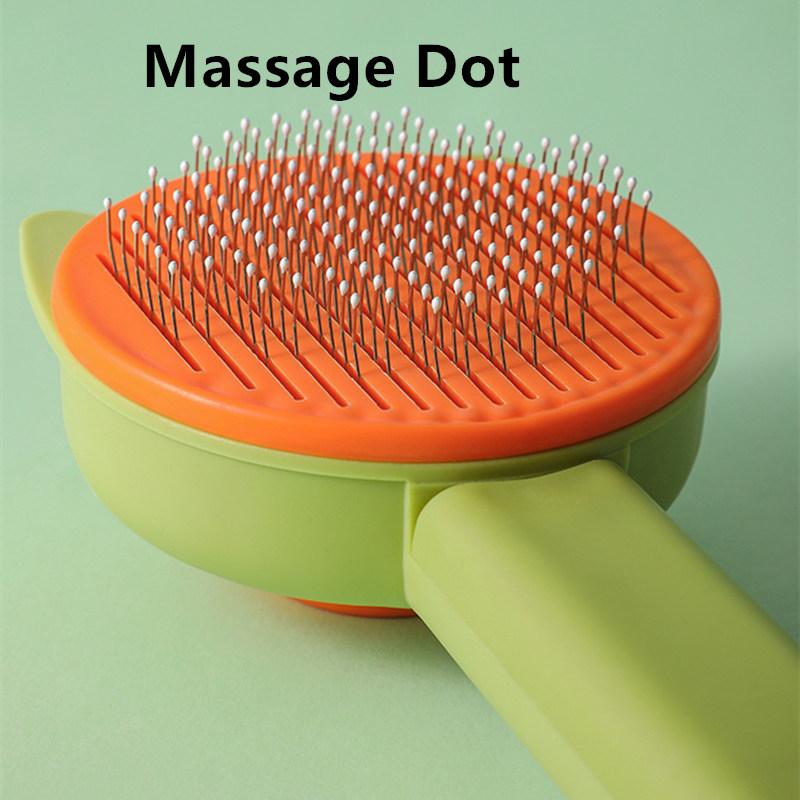 Cat Comb Stainless Steel Cat Brush Massage Cats Hair Comb One-button Pet Hair Remover Pet Grooming Cleaning Tools Pets Supplies