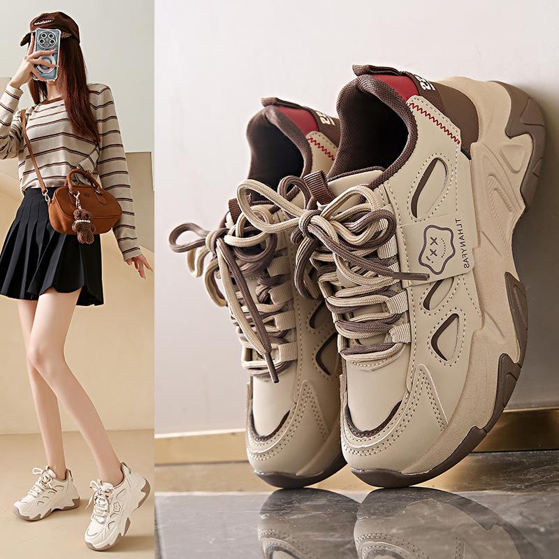 

Daddy Shoes Women s Outdoor Casual Autumn Versatile Sports Running Shoes ins Shoes Sneakers 40 коричневый