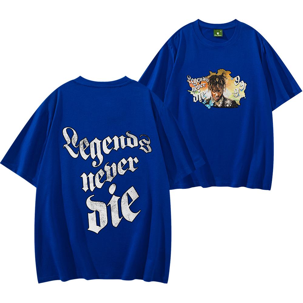 American Juice Legends Never Die T-Shirt Men and Women Fashion Hip Hop Casual Latest Summer Men and Women Fashion Streetwear