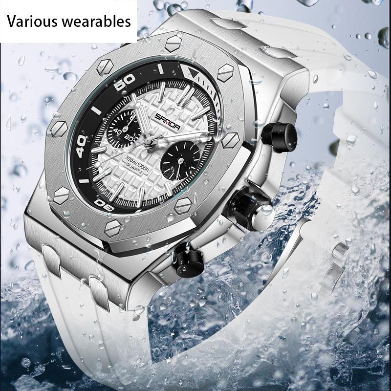 New Luminous Men's Quartz Watch Strip Nail Scale Waterproof Trend Men's Quartz Watch