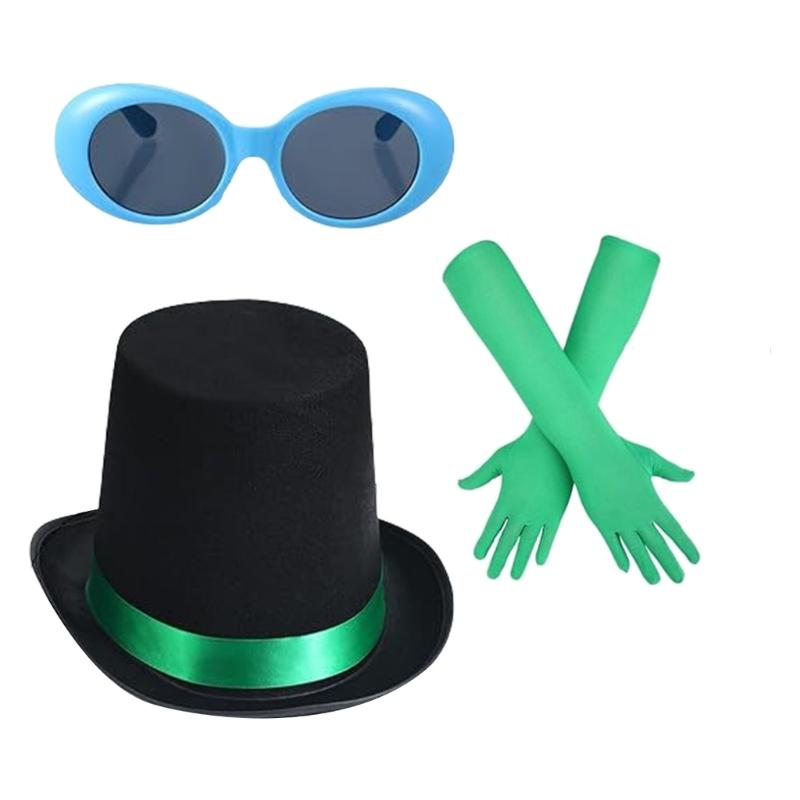 

Halloween Costume Accessories Top Hat Elbow Length Gloves Oval Sunglass Eyewear Book Movie Character Cosplay Costume 1