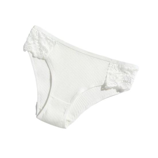 Cotton Underwear for Women Floral Lace Ribbed Low Rise Hipster Panties Soft Breathable Cheeky Bikini Briefs