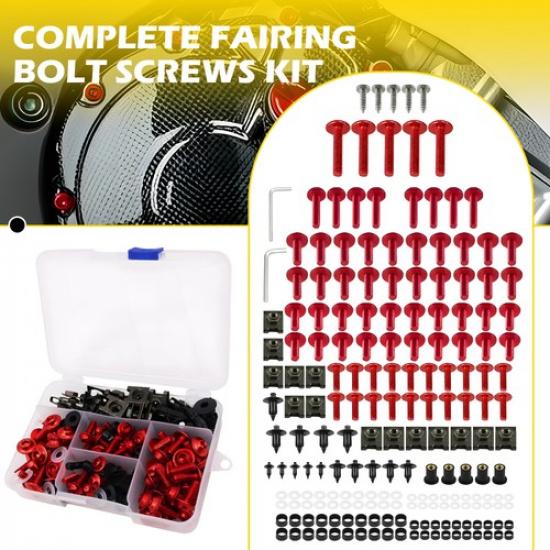 195x Black/Red Fairing Complete Bolt Kit Fasteners Screws for BMW S1000RR S1000R