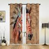Horse Indian Feather Window Curtain Living Room Luxury Valance Curtain for Bedroom Home Kitchen Decor Curtain