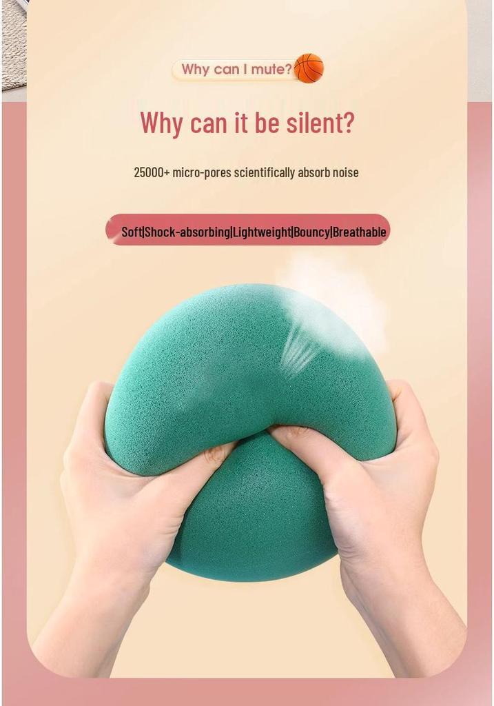 Silent No. 5 Children's Sponge Basketball - Elastic, Quiet Ball for Toddler Indoor Play