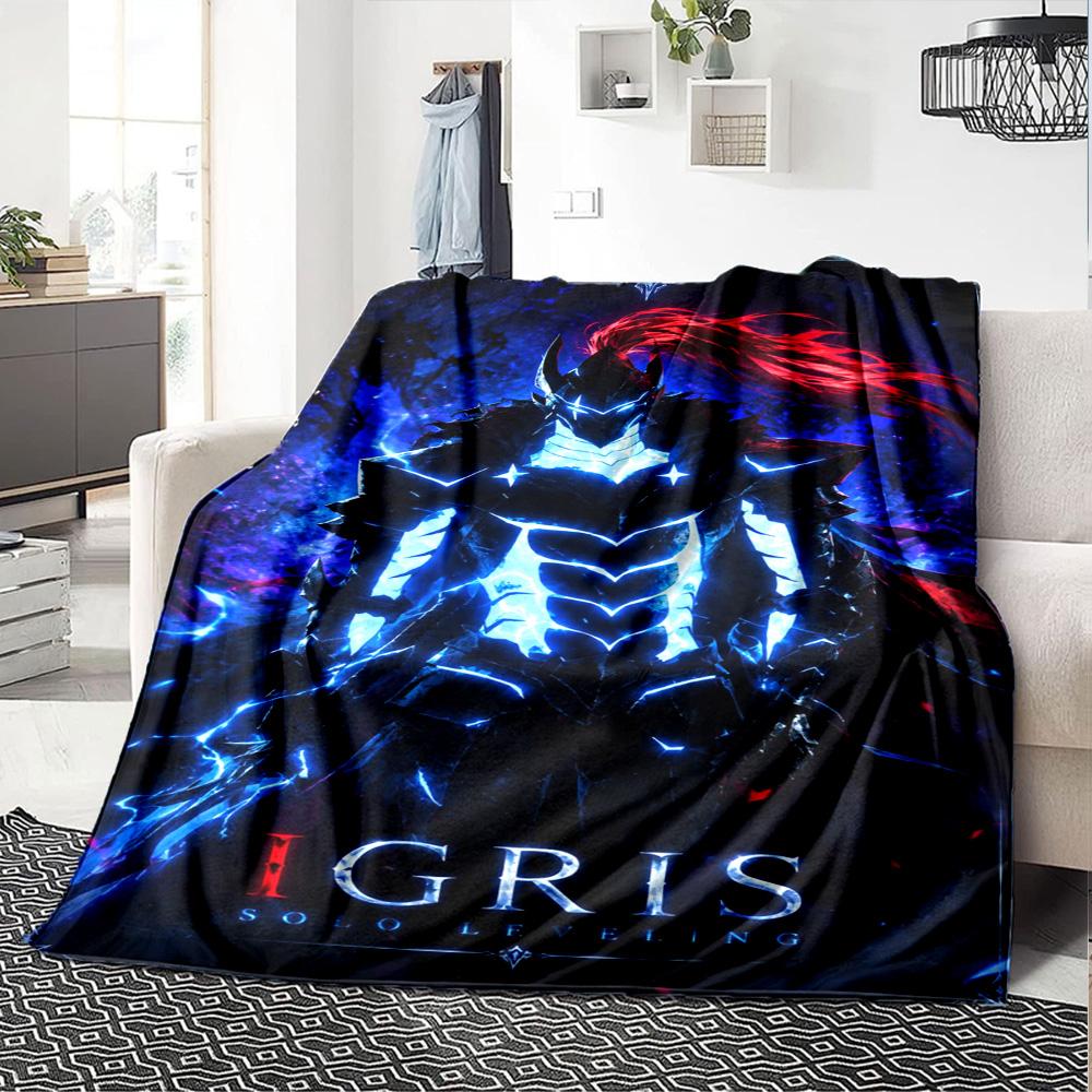 Solo Leveling Igris Print Flannel Blanket High Quality Warm Comfortable Cover for All Seasons Perfect for Gifts Home Decor