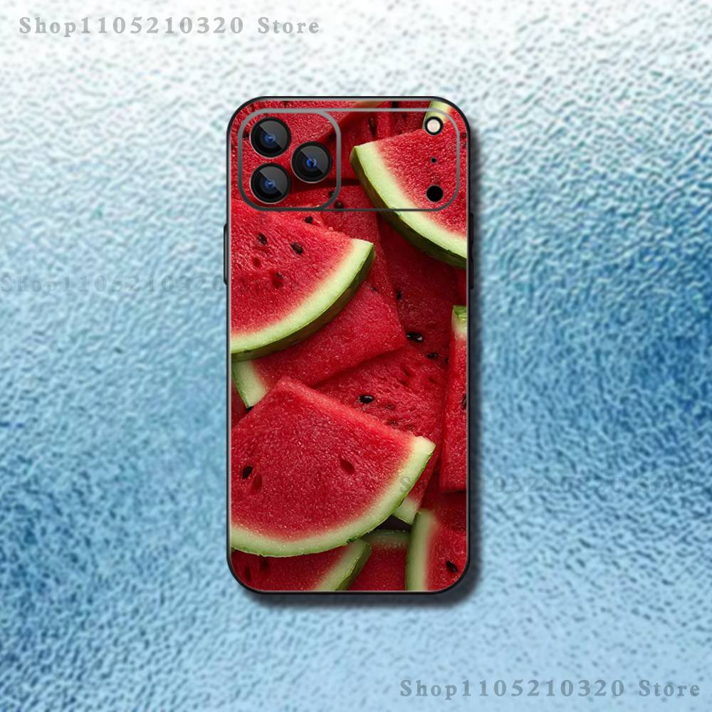 Fruit Watermelon Phone Case For iPhone 17,16,15,14,13,12,Pro,Max,Plus,E,SE4,Air,Mini Black Soft Box