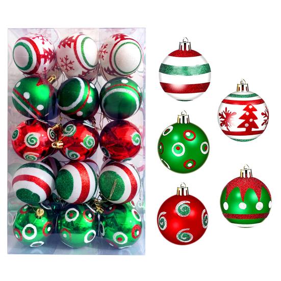 Pcs Christmas Balls Ornaments 2.4 Inch Small Shatterproof Plastic Balls