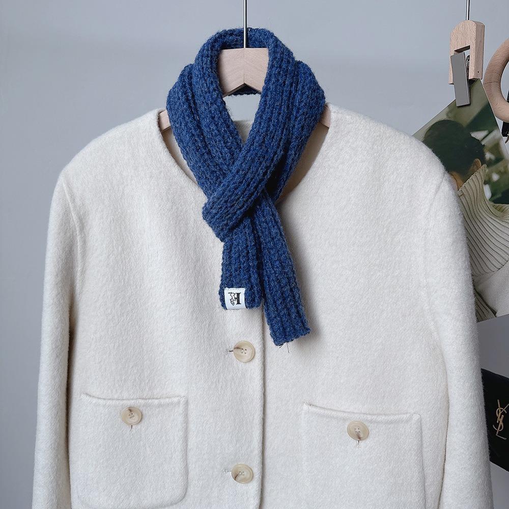 Imitation Cashmere Wool Knitted Scarves Solid Color Winter Scarves Fashion Narrow Long Scarf