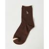 [26SS] Brown Line Color Block Cotton Blend Mid-calf Socks 3-Piece Set HISS6E230W2