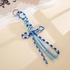 Colorful Cow Hand-woven Nylon Keychains Bag Decorative Car Fashion Accessories Woven Art Gift for Friend Bag Charm