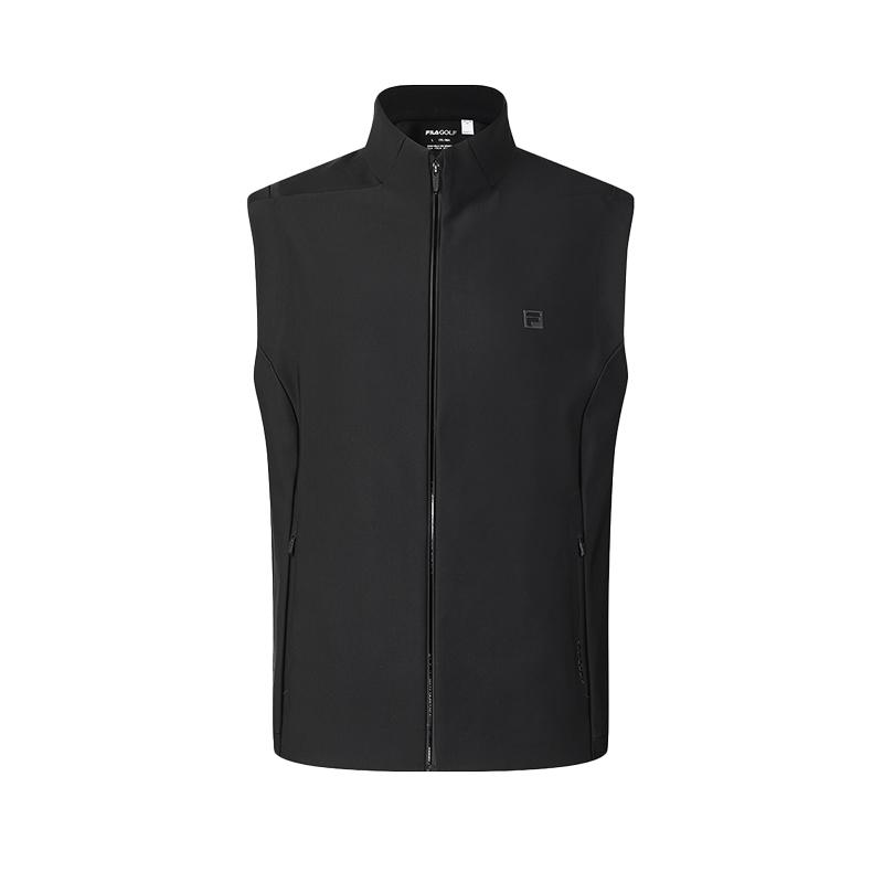 Fila Golf Series Simple Brand Logo Design Comfortable Fashion Casual Knitted Vest Men Vest Deep-Black A11M515503F-BK