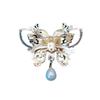 Retro enamel-colored pearl butterfly brooch - High-end, niche-style corsage fastener with anti-glare function, elegant pin.