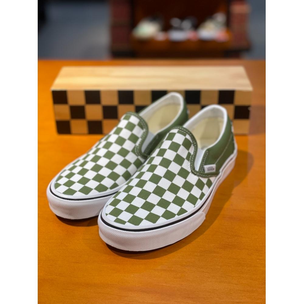

Vans Кроссовки унисекс классические слипоны Color Theory шахматный хаки Vn000d03cib Khaki/220