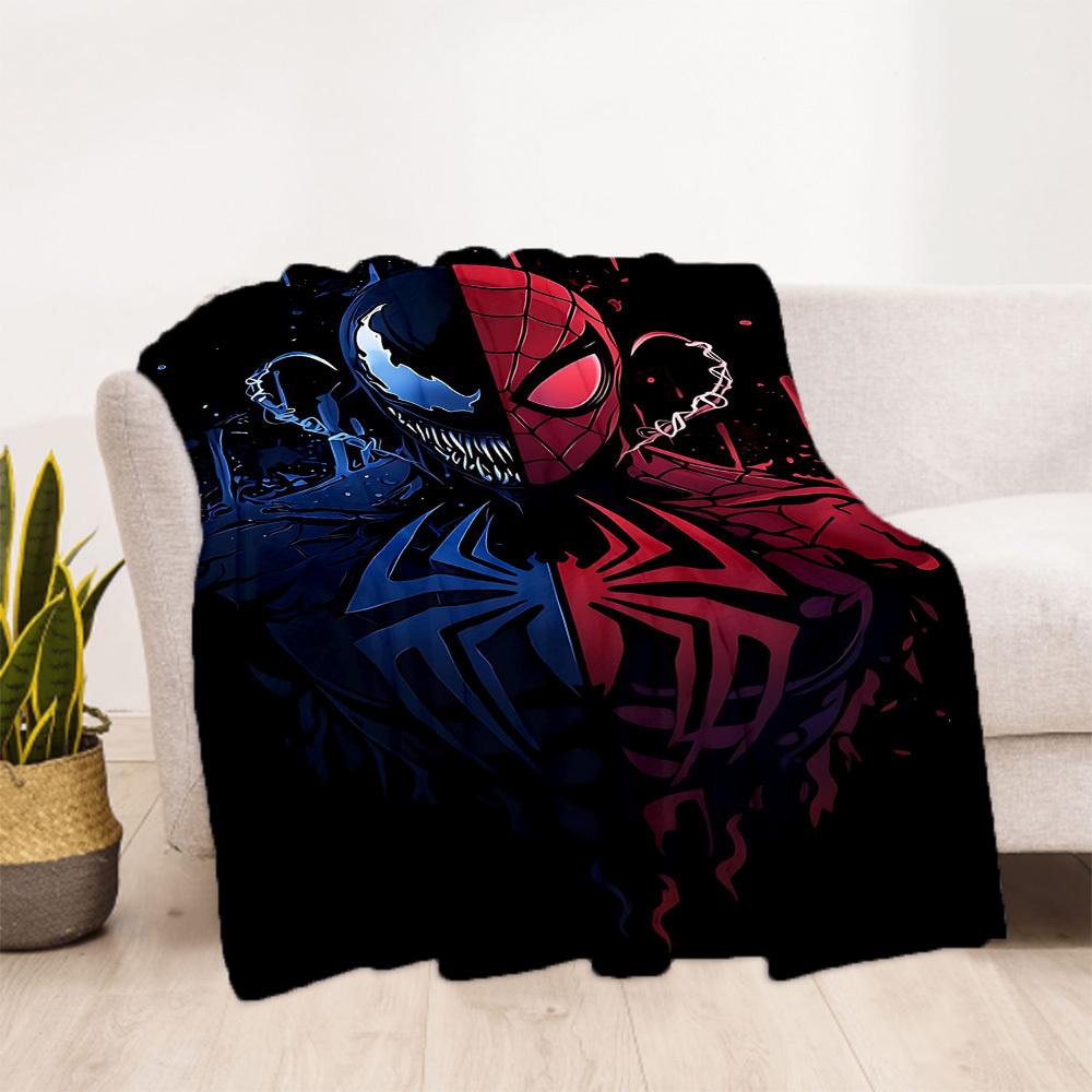 1pc Venom Spider-Man Outdoor Blanket Lightweight Flannel, Soft & Warm, All-Season Use for Sofa, Outdoor, Camping, Living Room, Office076