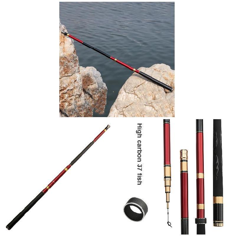 Buy Tackle Fishing Rod Stream River Fishing Portable Fiber Rod Telescopic Carbon Hand 2.77.2M