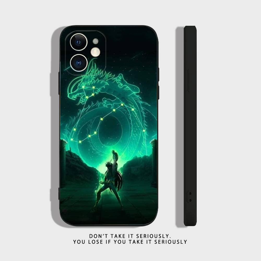 S-Saint Seiya Knights Phone Case For iPhone 17,16,15,14,13,12,11,XR,Pro,XS,Max,XR,Plus,Mini Soft Silicone Black Shockproof