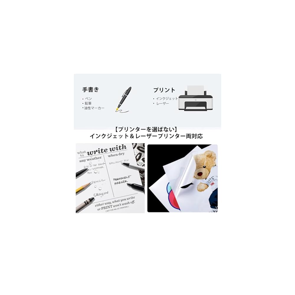Label Stickers, Ultra Water-Resistant, Glossy Paper, Strong Adhesive, A4 Size, Uncut, Compatible