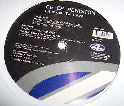 12inch Record CE CE PENISTON - Lifetime To Love 4P20291 4 Play Records 2001 US Dance & Electronica Used