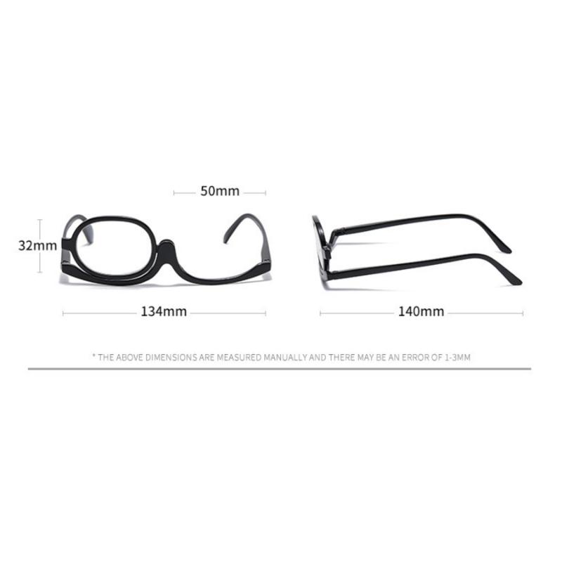 180 Rotating Magnifying Glasses Women Anti Blue Light Reading Makeup Clamshell Presbyopic Eyewear Goggle+1~5