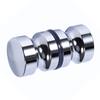 Door Handle Aluminum Alloy 1.1" Dia Single Glass Door Knob Bathroom Shower Cabinet Handle with Screw