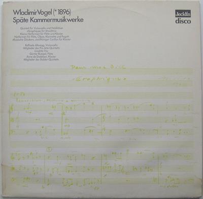 LP Record WLADIMIR VOGEL - Späte Kammermusikwerke D555 Jecklin-Disco Switzerlan Classical Used