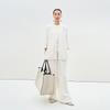 Women's Hemp Linen Collarless 3/4 Sleeve Jacket